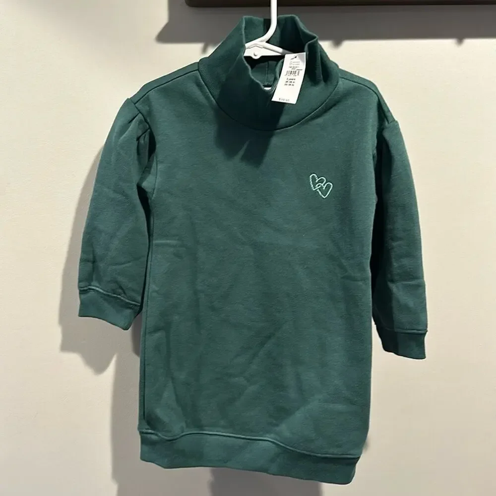 babyGAP 3T Green Mockneck Sweatshirt Dress